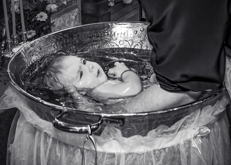 fotografie alb-negru botez